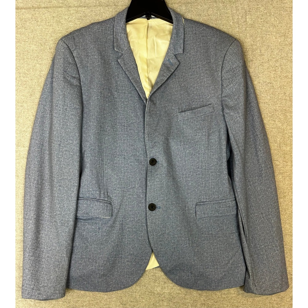 Topman Performance Blazer 44R Light Blue Viscose Stretch Two Button Notch Lapel